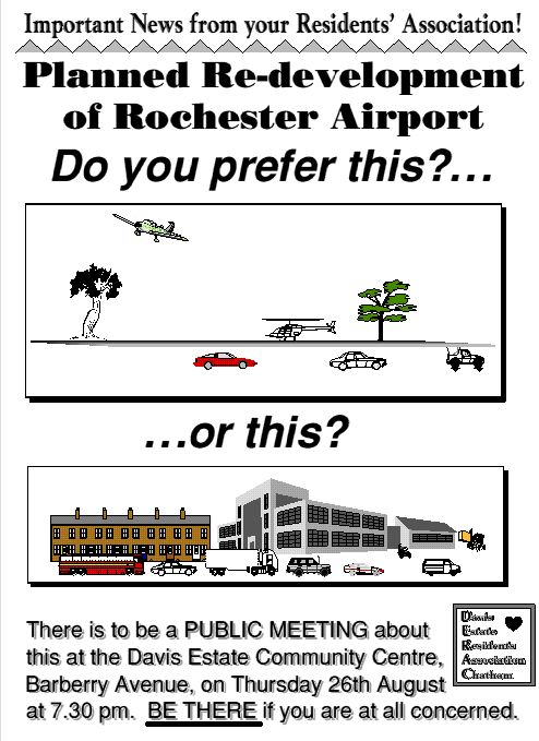 Poster re threat to Rochester Airport